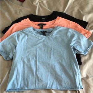 3 forever 21 crop tops